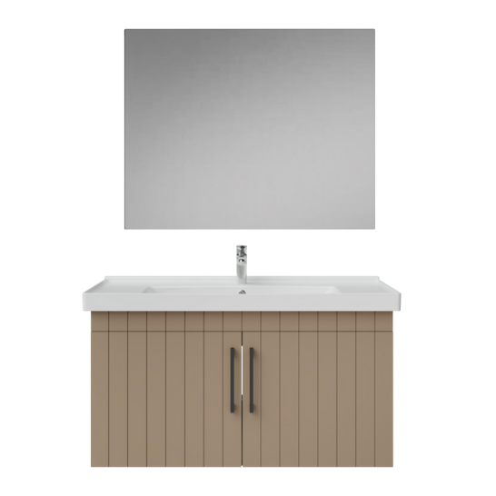 Creavit D20 Kapaklı Lavabo Dolabı Düz Ayna Takımı Dafne Lake 100 cm