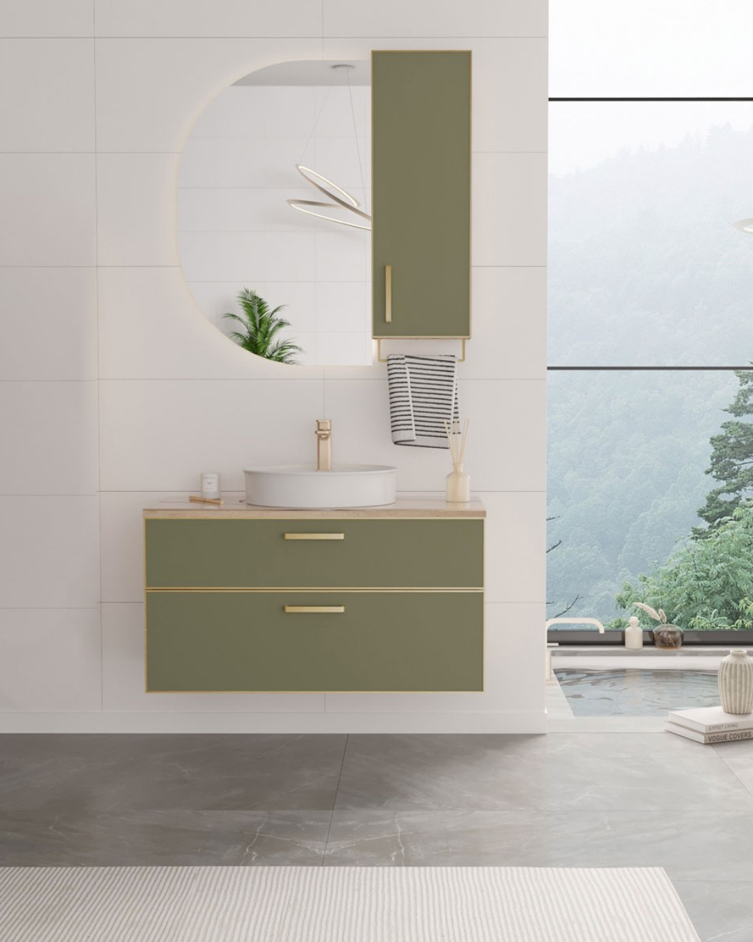 Orka Salerno 76 cm Banyo Dolabı Mat Sardunya