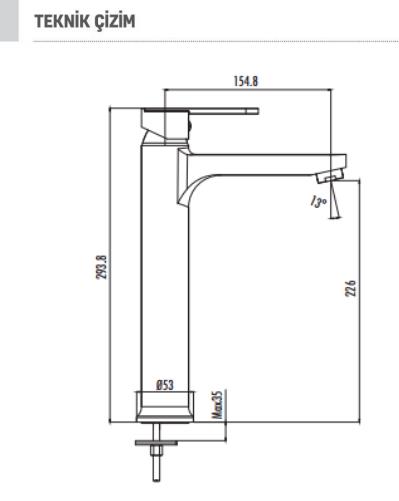 Creavit VG6640 Vega Yüksek Lavabo Bataryası Krom