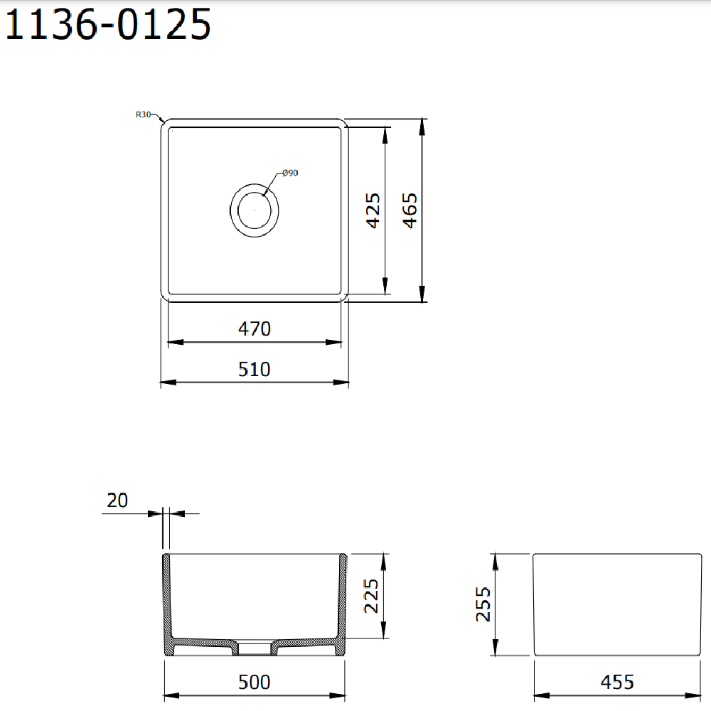 BOCCHİ LAVELLO MUTFAK EVYESİ 50 cm Parlak Beyaz 1136-001-0120