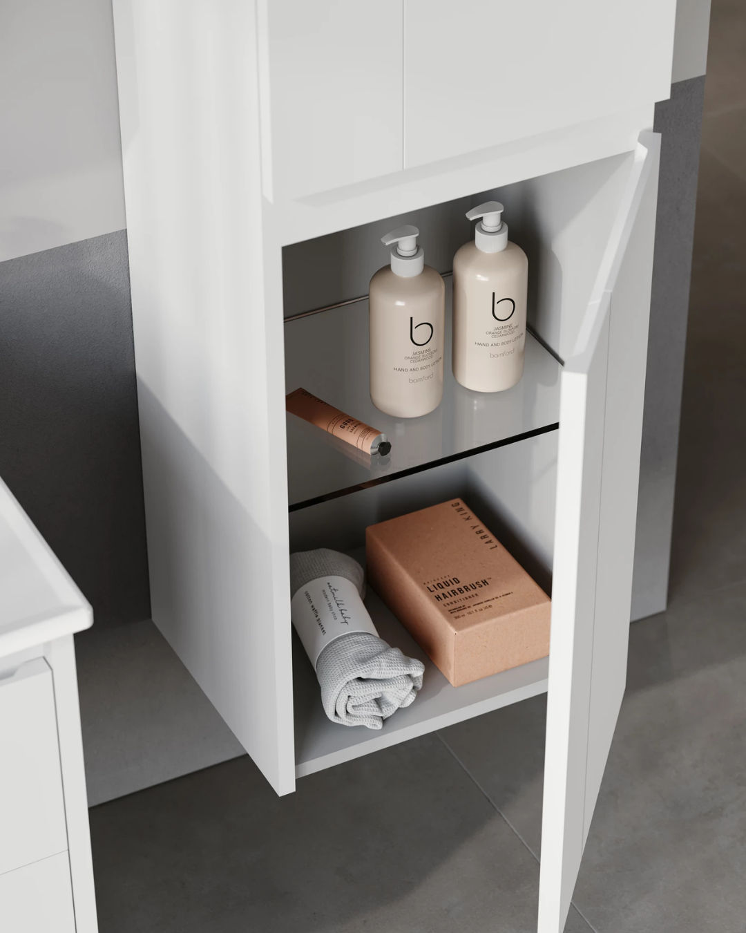 Orka Likya 40 CM Banyo Boy Dolabı Mat Beyaz