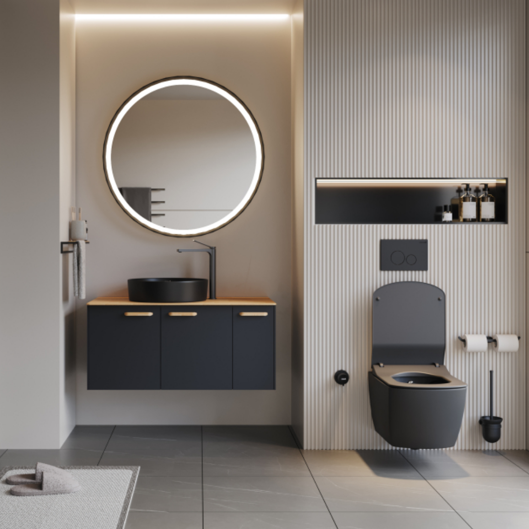 Creavit ET0100 Elata 100 cm Kapaklı Banyo Dolabı Takımı + Metal Raf