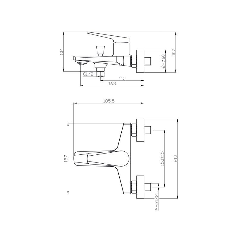 Newarc 984511G Next Lavabo Bataryası - Metalık Grı