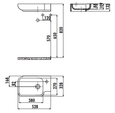 Creavit TP027 Dolap Uyumlu Lavabo 33X53 cm Beyaz