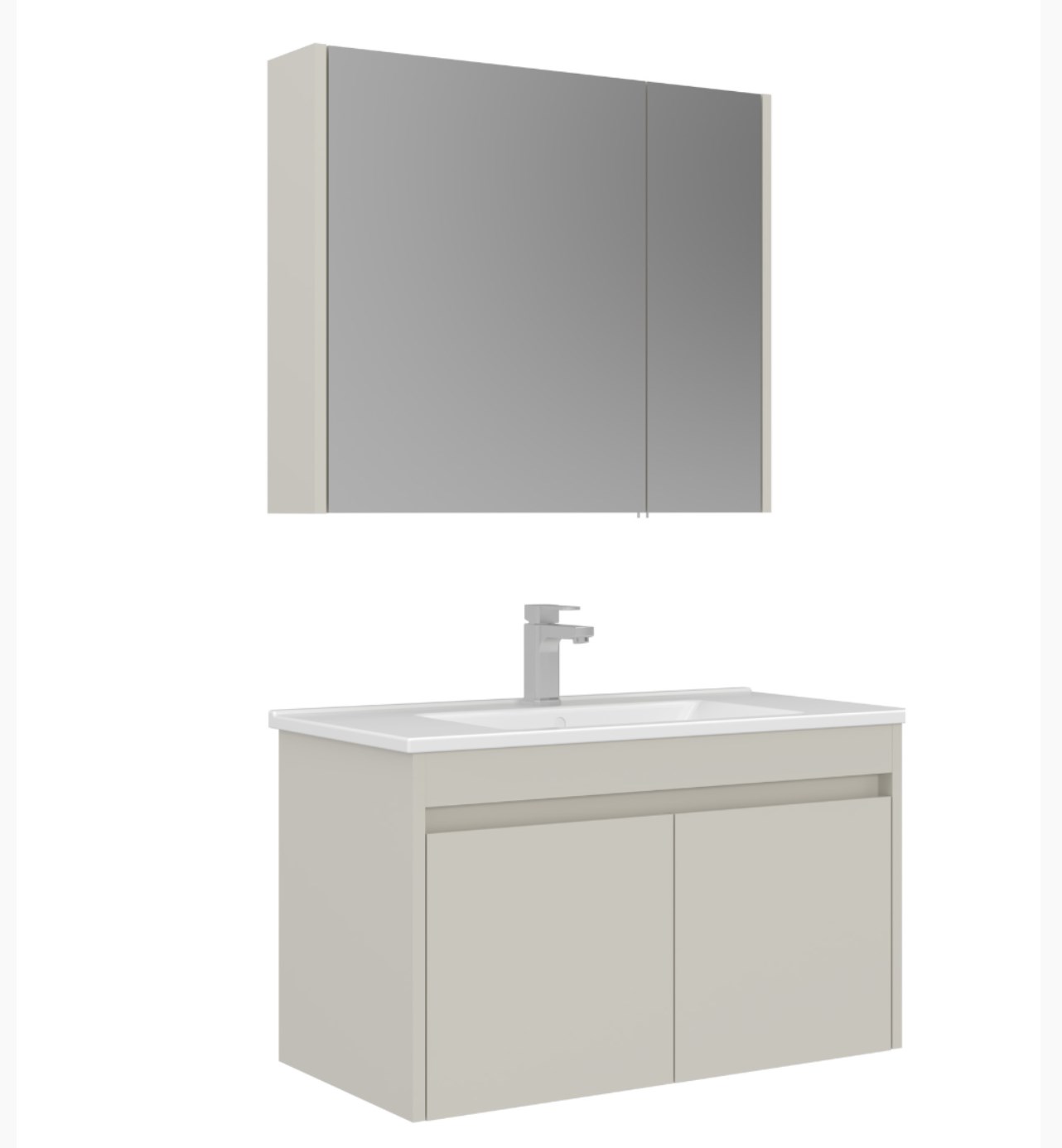 Orka Arno Kapaklı 85 cm Banyo Dolabı Takımı Parlak Kaşmir Armatür Hediyeli