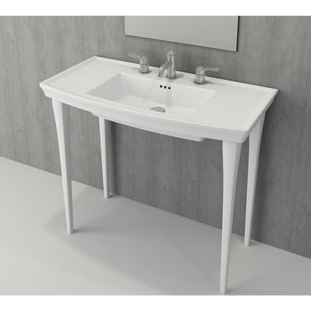 Bocchi Lavita Lavabo ve Ayak 100 cm Mat Beyaz