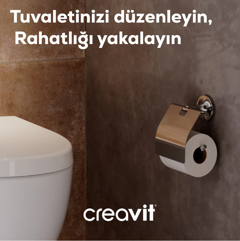 Creavit Joyful Kapaklı Tuvalet Kağıtlığı Bj11028