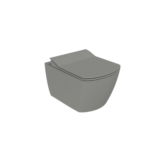 Creavit EG321 Elegant Rim-Off Kanalsız Duroplast Yavaş Kapanan Klozet Kapaklı Cool Grey Set