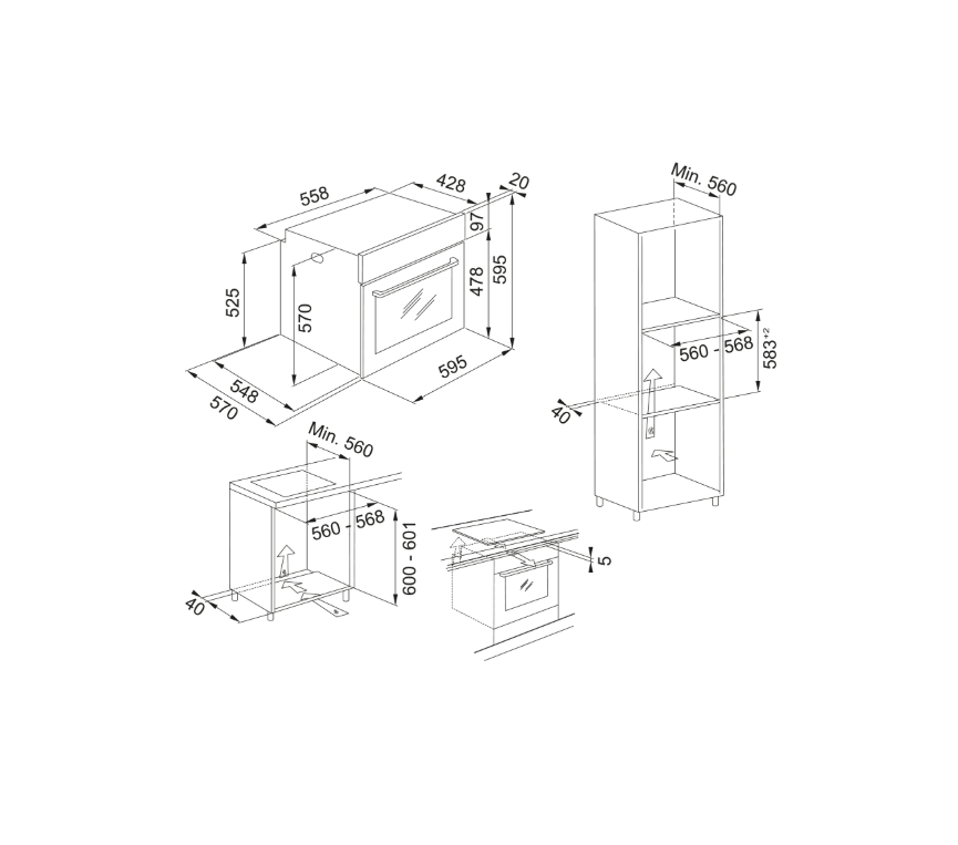FRANKE Smart FSM 82 H XS Black Glass/Inox Fırın 116.0605.987