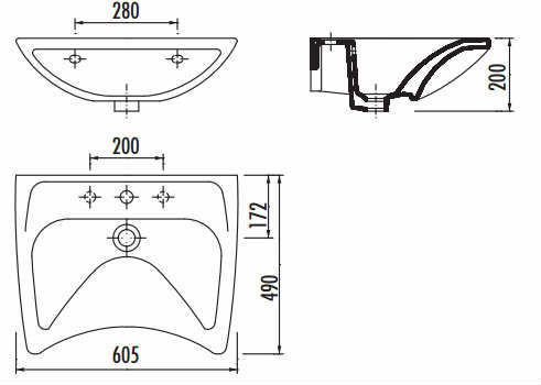 CREAVİT BD060 BEDENSEL ENGELLİ LAVABO