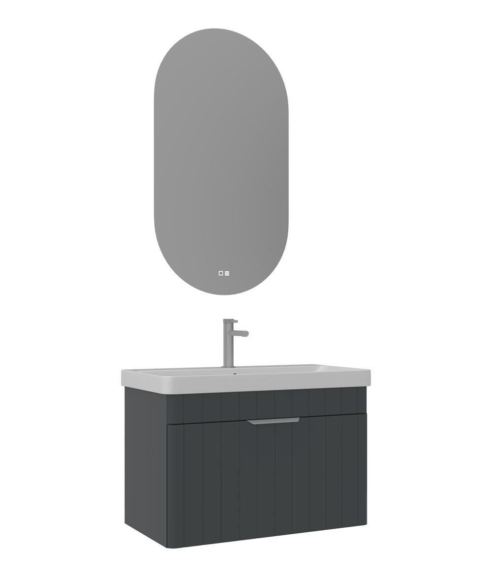 Orka Procida 80 cm Banyo Dolabı Takımı Mat Antrasit
