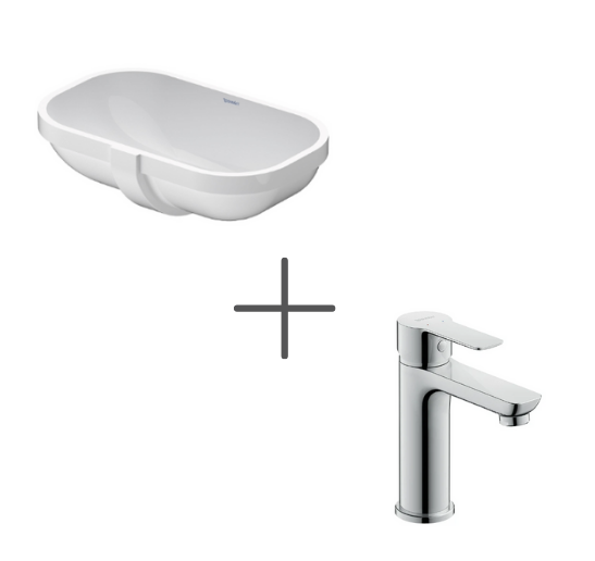 Duravit D-Code 49 cm Tezgahaltı Lavabo Ve  A.1 Lavabo bataryası, Medium