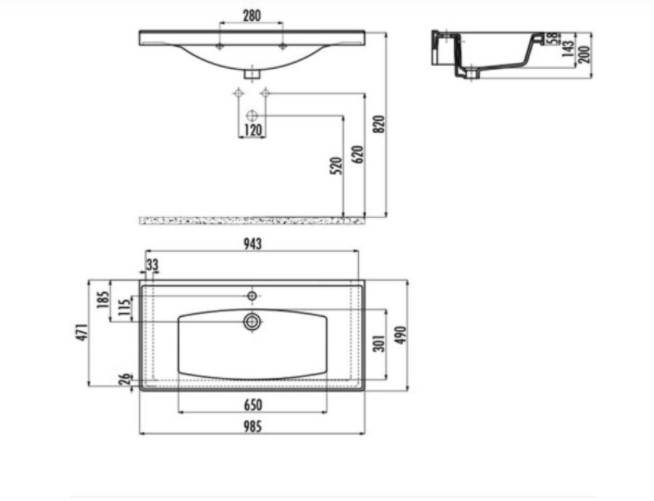 Creavit TF200 Sera Dolap Uyumlu Lavabo 100 cm Beyaz