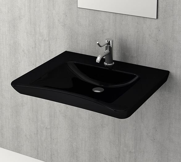 Bocchi Bedensel Engelli Lavabosu 65 cm Parlak Siyah 