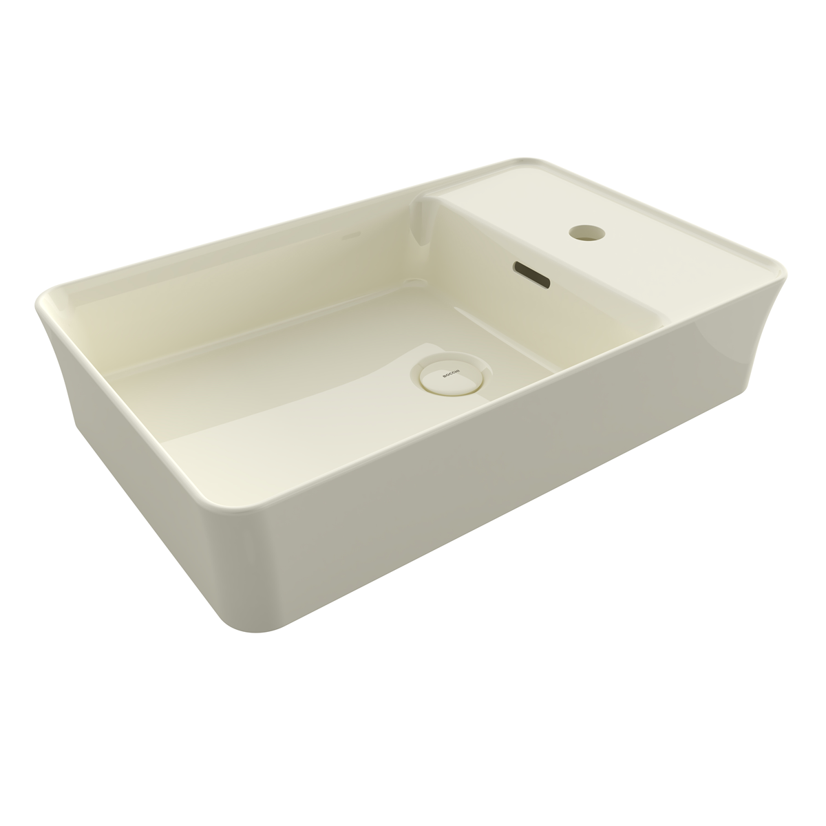 Bocchi Dikdörtgen Batarya Banklı Lavabo 60x38cm Parlak Bisküvi