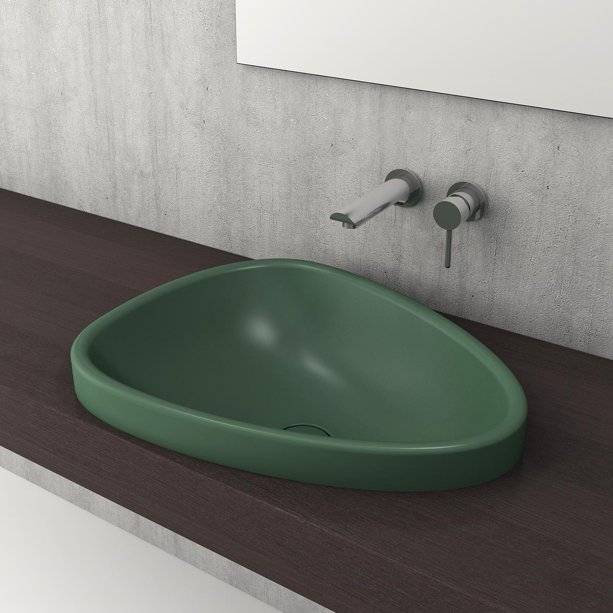 Bocchi 1112-027-0125 Etna Tezgah Üstü Lavabo 58 Cm Mat Yeşil 