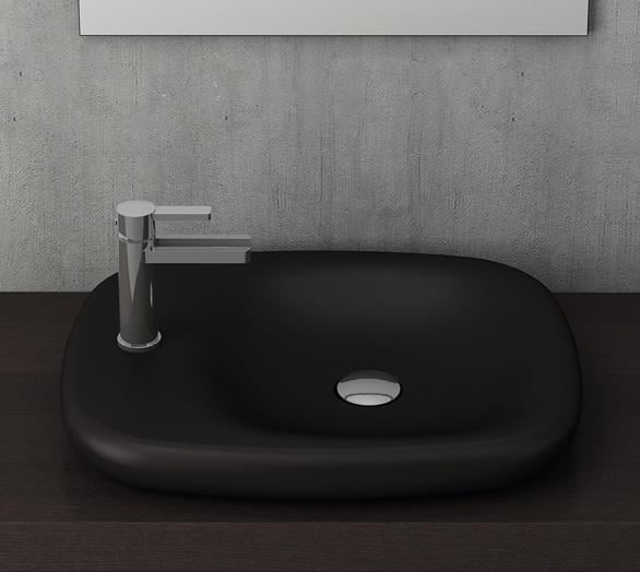 Bocchi Fenice Çanak Lavabo 55 cm Mat Siyah