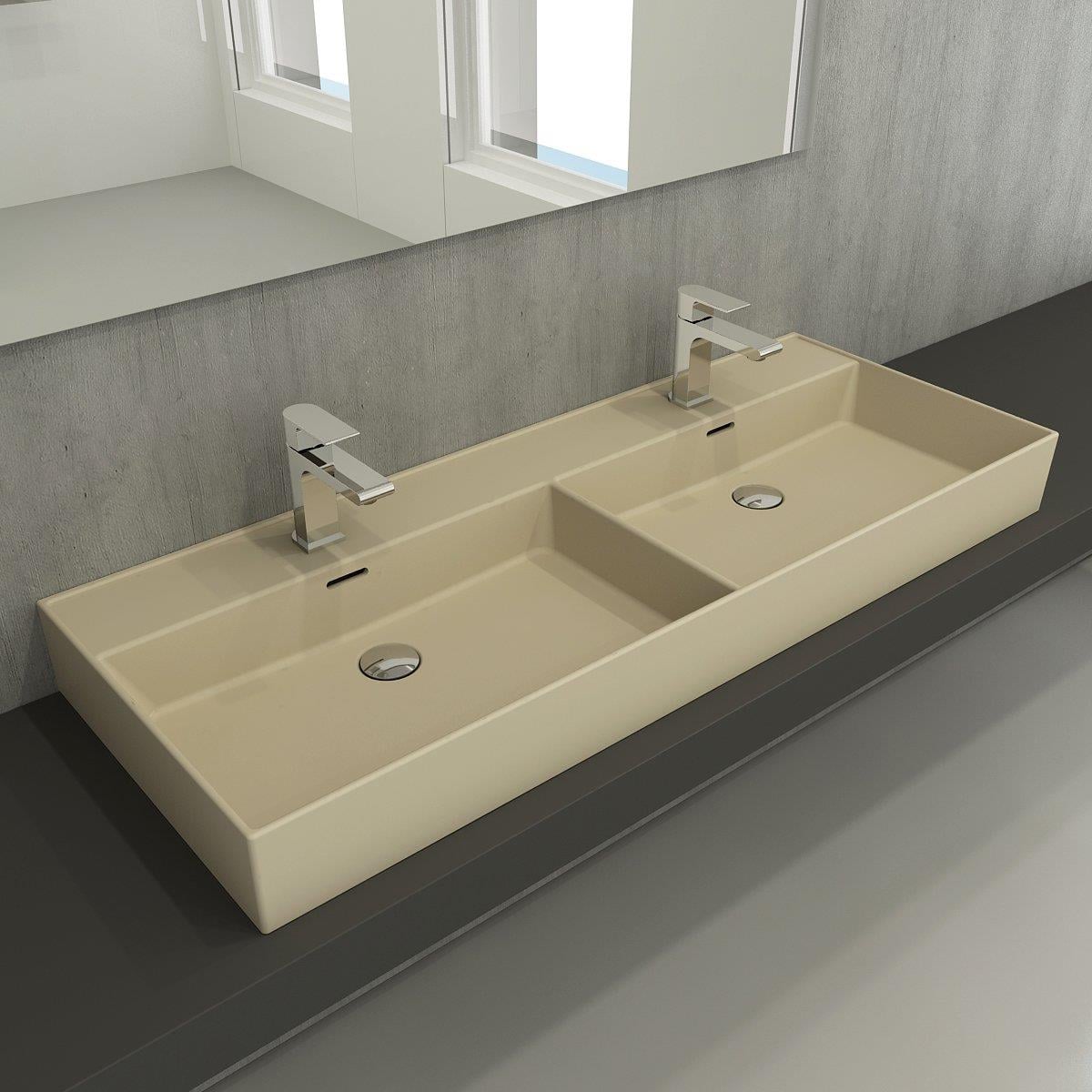 Bocchi Milano Çift Gözlü Lavabo 120 cm Mat Yasemin