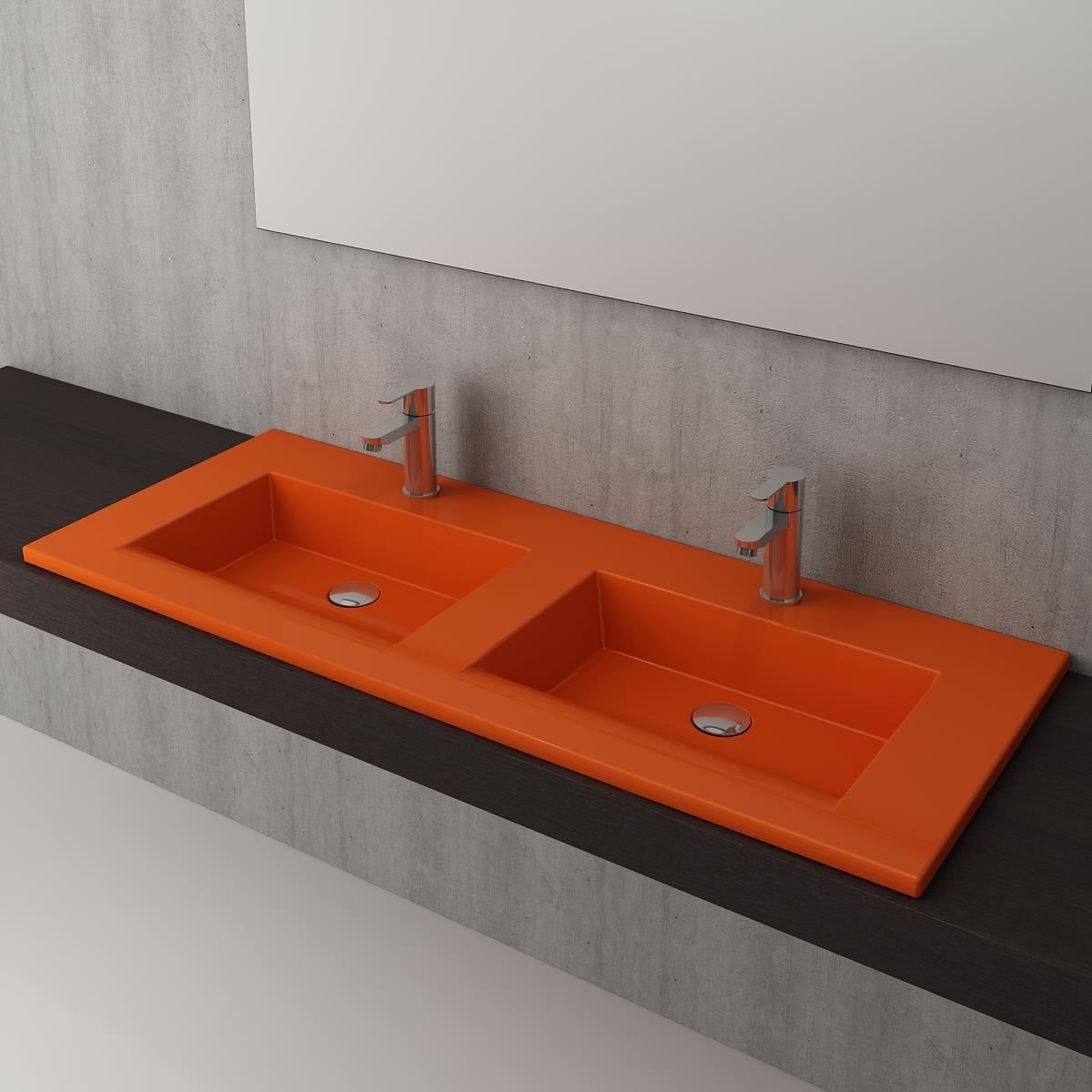 Bocchi Milano Çift Gözlü Lavabo 120 cm Turuncu