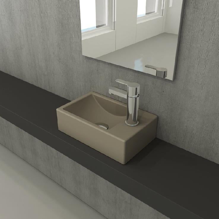 Bocchi 1419-011-0126 Milano Dar Sağ Lavabo 37 cm Mat Kaşmir