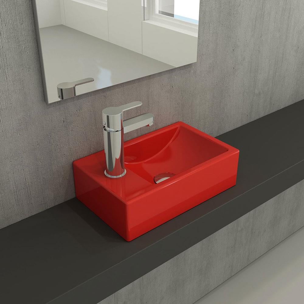 Bocchi 1418-019-0126 Milano Dar Sol Lavabo 37 Cm Parlak Kırmızı