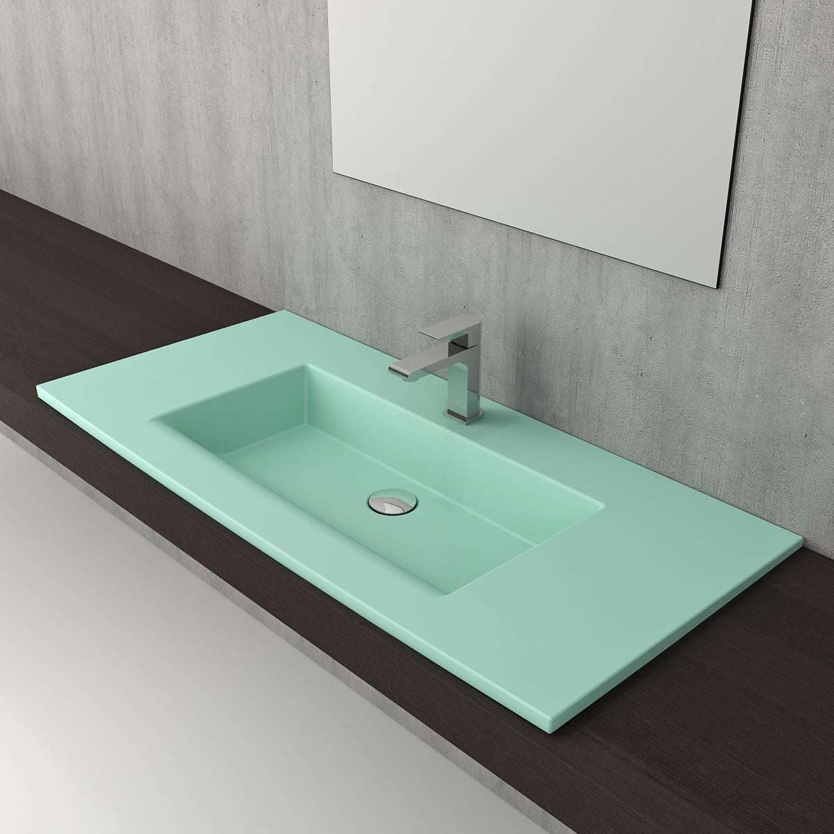 Bocchi 1105-033-0126 Milano Etajerli Lavabo  100 cm Mat Mint Yeşil