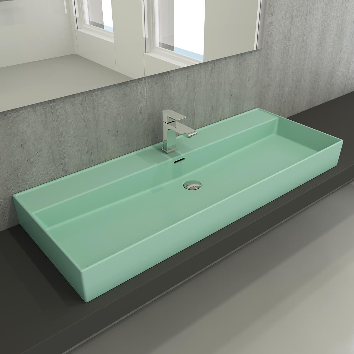 Bocchi Milano Etajerli Lavabo 120 cm Mat Mint Yeşili