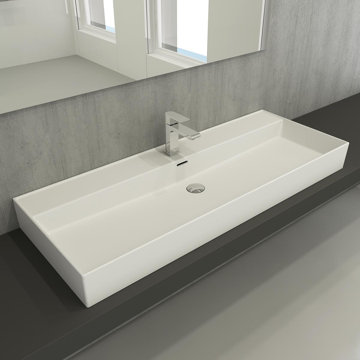 Bocchi Milano Etajerli Lavabo 120 cm Mat Beyaz