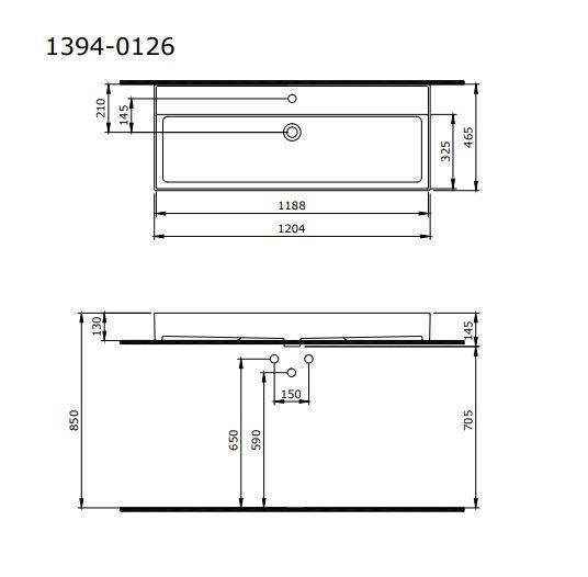 Bocchi Milano Etajerli Lavabo 120 cm Parlak Kırmızı
