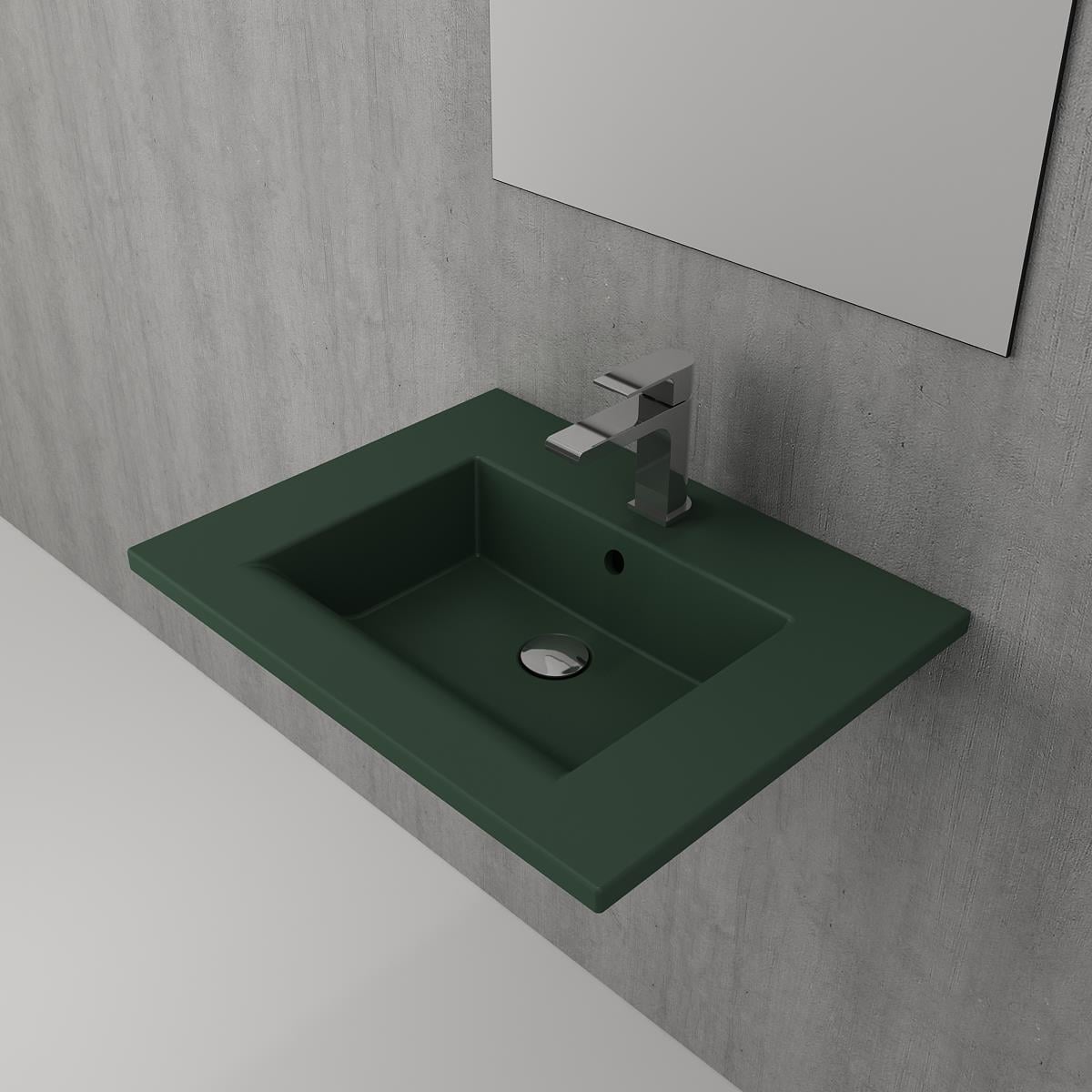Bocchi 1161-027-0126 Milano Etajerli Lavabo 60 cm Mat Yeşil