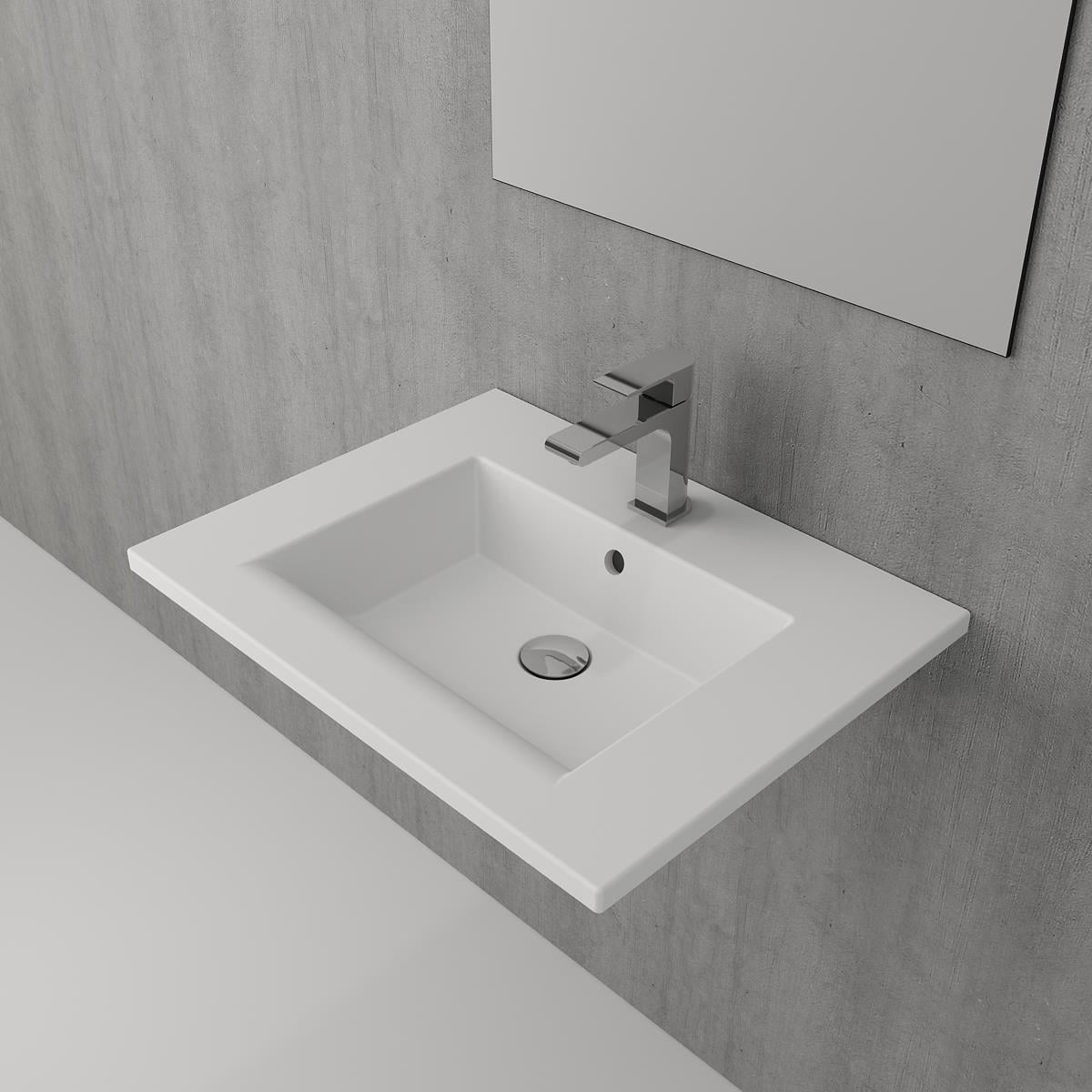 Bocchi 1161-002-0126 Milano Etajerli Lavabo 60 cm Mat Beyaz