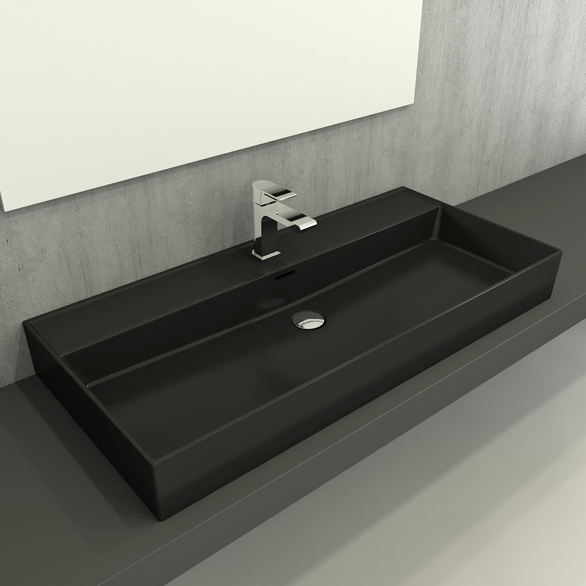 Bocchi Milano Lavabo 100 cm Mat Siyah 1378-004-0126