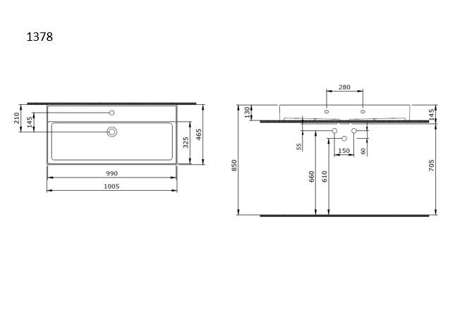 Bocchi Milano Lavabo 100 cm Parlak Kırmızı 1378-019-0126