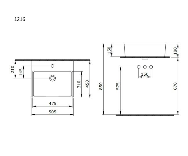 Bocchi Milano Batarya Banklı Lavabo 50 cm M Byz 1216-002-0126