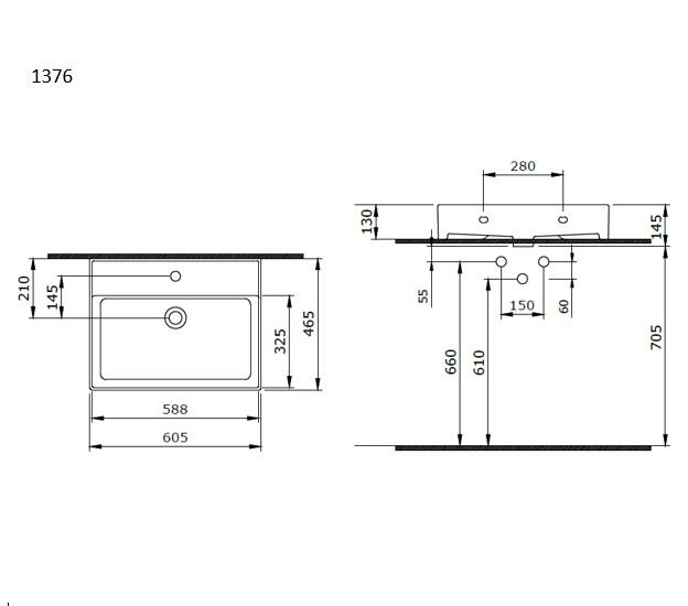Bocchi Milano Lavabo 60 cm Parlak Kırmızı 1376-019-0126