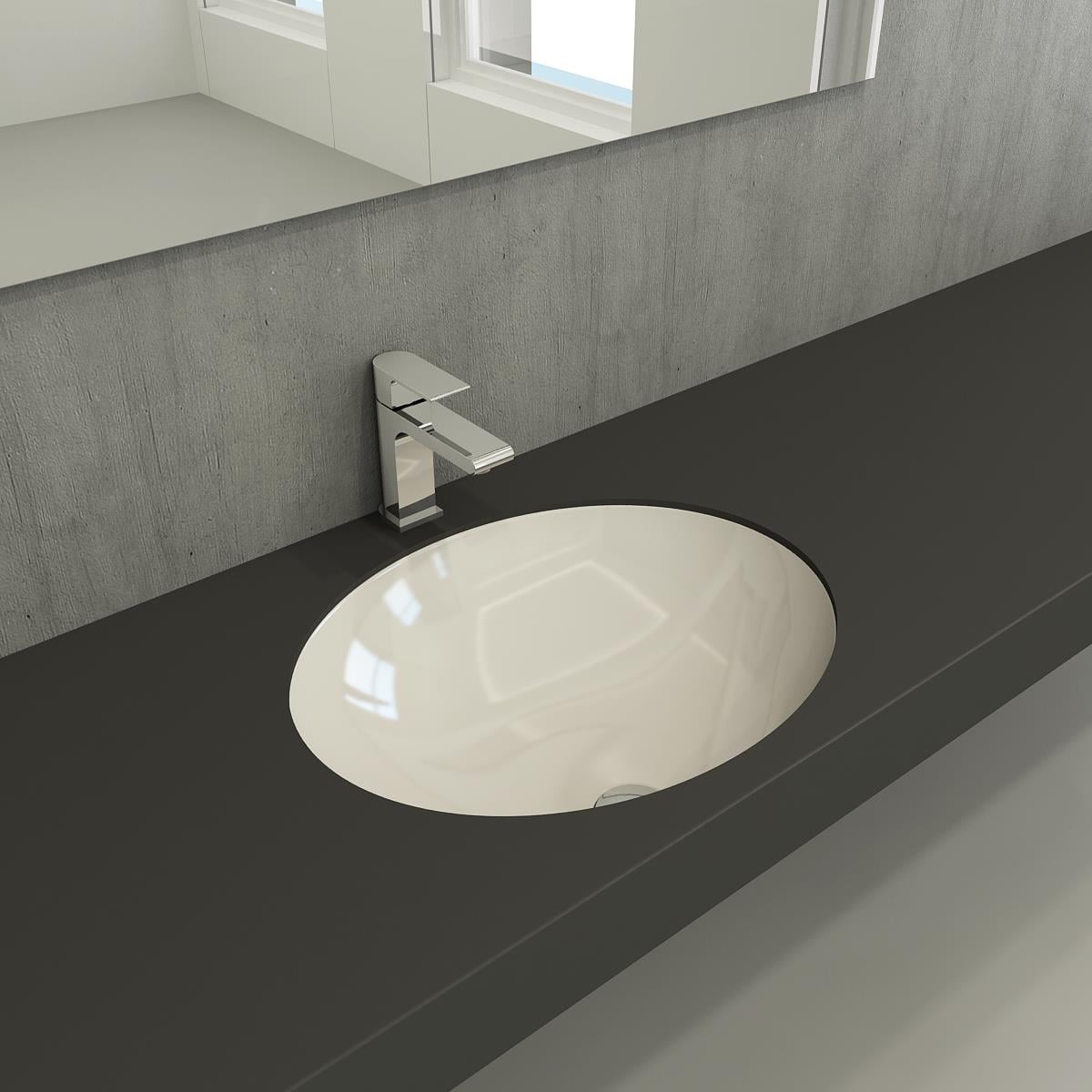 Bocchi Parma Tezgah Altı Lavabo 56 cm Parlak Bisküvi  1384-014-0125