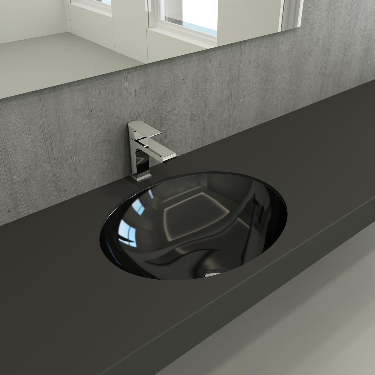Bocchi Parma Tezgahaltı Lavabo 56 cm 1384-005-0125 Siyah