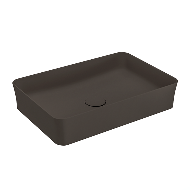Bocchi Slim Line Dikdörtgen İnce Kenar Lavabo 55x38 cm Mat Kahve