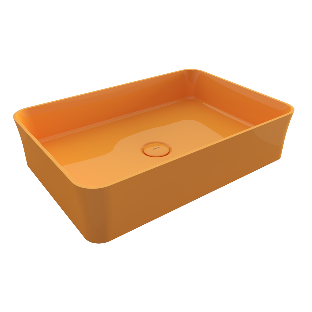 Bocchi Slim Line Dikdörtgen İnce Kenar Lavabo 55x38 cm P Mandalina Sarısı