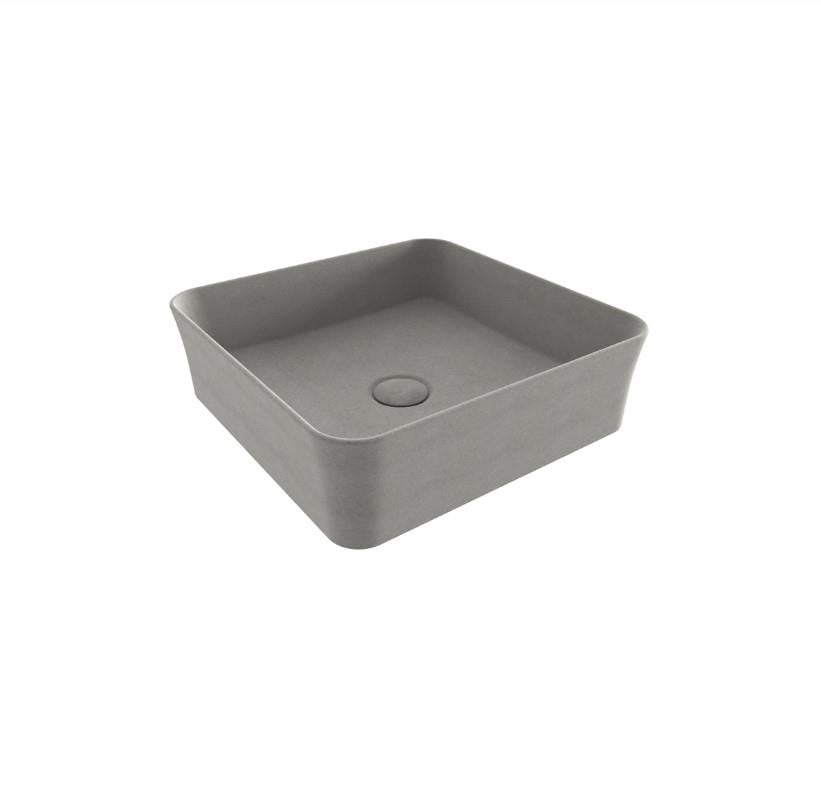 Bocchi Slim Line Kare Lavabo 38x38 cm Mat Beton
