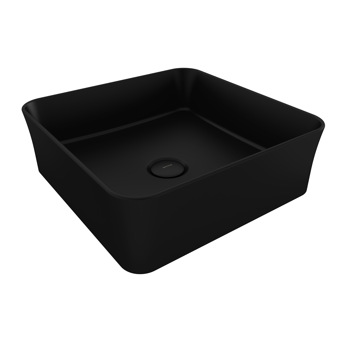 Bocchi Slim Line Kare Lavabo 38x38 cm Mat Siyah
