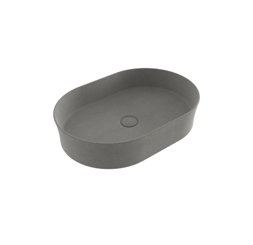 Bocchi Slim Line Oval Lavabo 55x38 cm Mat Beton