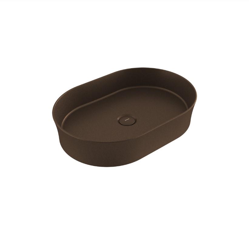 Bocchi Slim Line Oval Lavabo 55x38 cm Mat Bronz