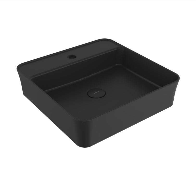 Bocchi Sottile Slim Line Kare Lavabo 45x45 cm Mat Siyah