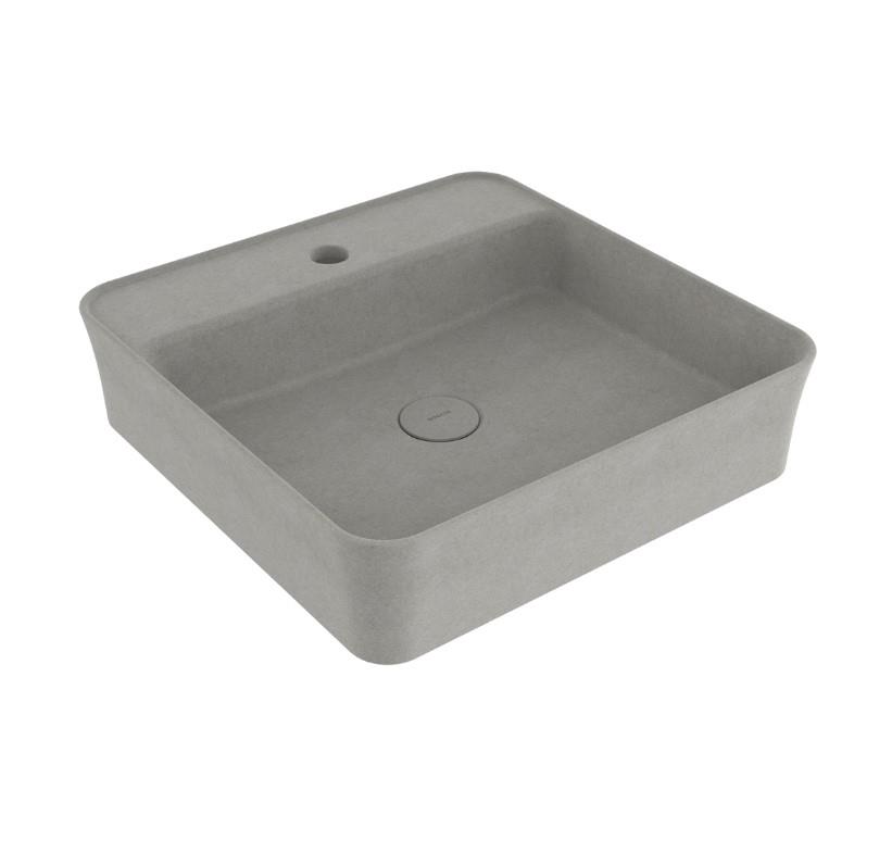 Bocchi Sottile Slim Line Kare Lavabo 45x45 cm Mat Beton