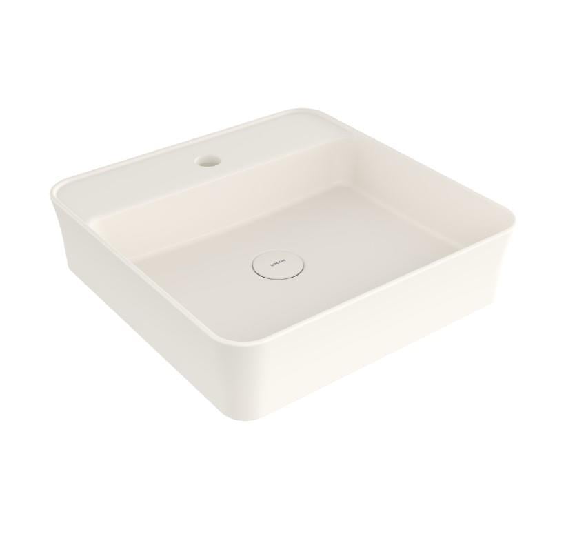 Bocchi Sottile Slim Line Kare Lavabo 45x45 cm Parlak Bisküvi