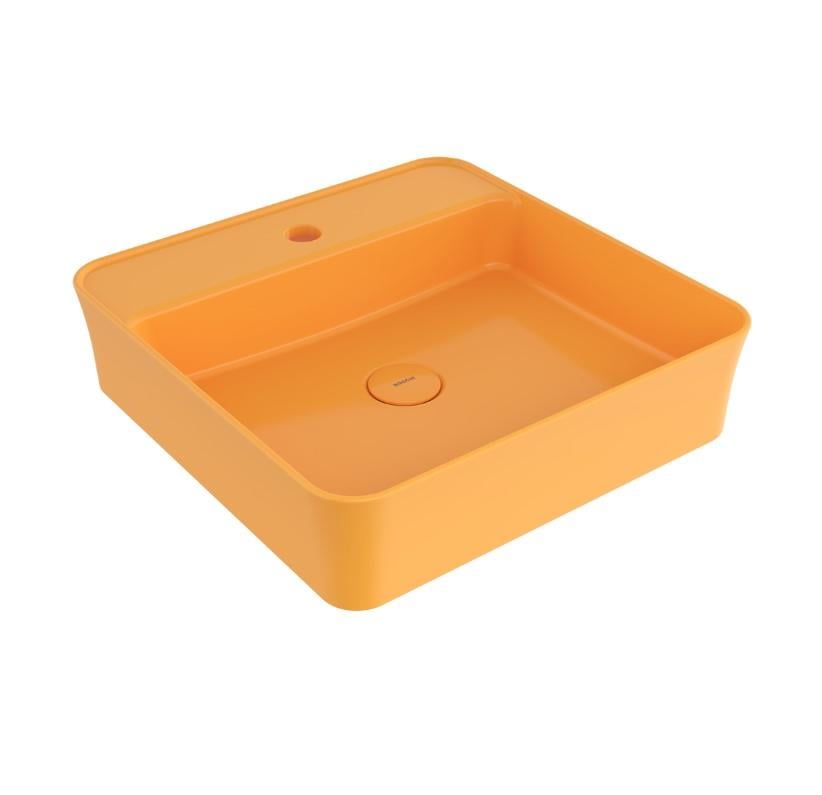 Bocchi Sottile Slim Line Kare Lavabo 45x45 cm P Mandalina Sarısı