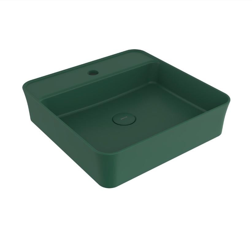 Bocchi Sottile Slim Line Kare Lavabo 45x45 cm Mat Yeşil