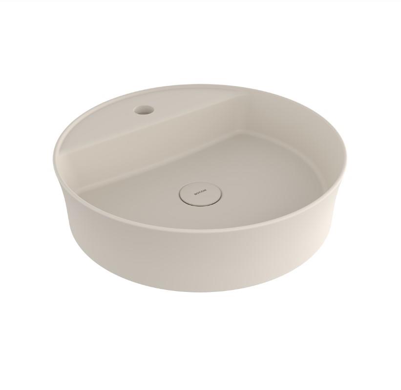 Bocchi Sottile Slim Line Yuvarlak Batarya Banklı Lavabo 45 cm Mat Yasemin