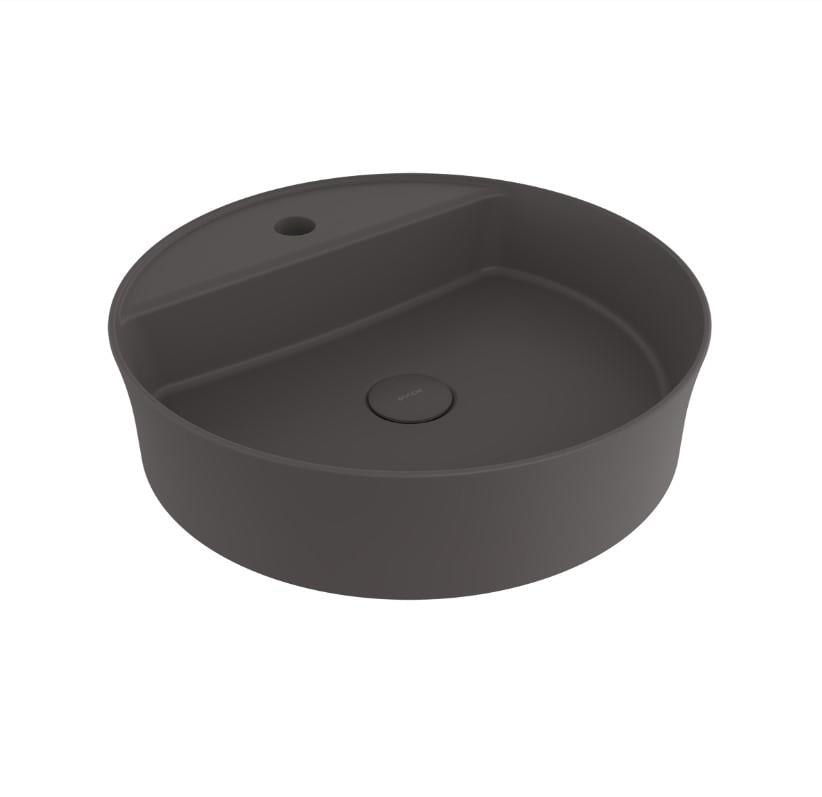 Bocchi Sottile Slim Line Yuvarlak Batarya Banklı Lavabo 45 cm Mat Antrasit